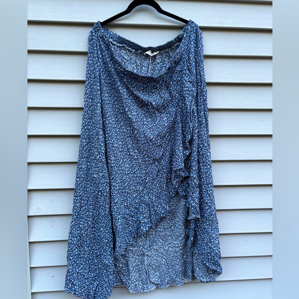 ARULA (formerly A Beautiful Soul) Blue Floral Maxi Skirt, Size B (2x)